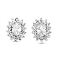 Drop earrings in 925 sterling silver with cubic zirconia