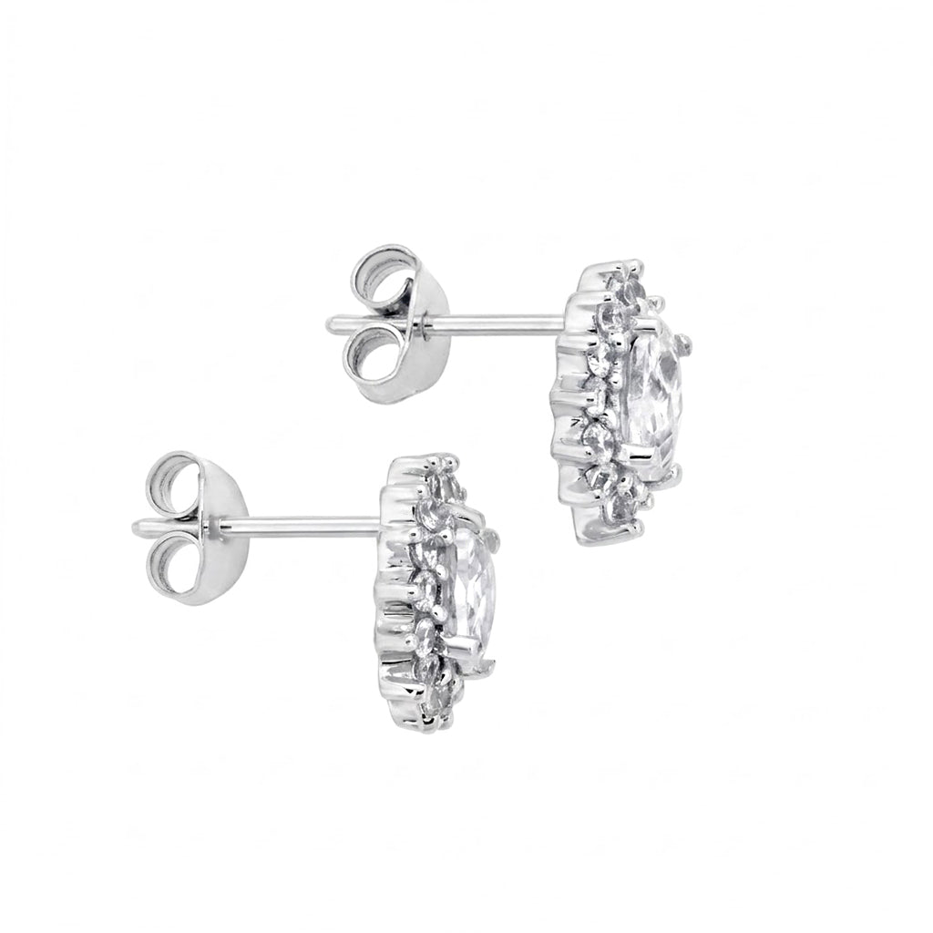 Drop earrings in 925 sterling silver with cubic zirconia