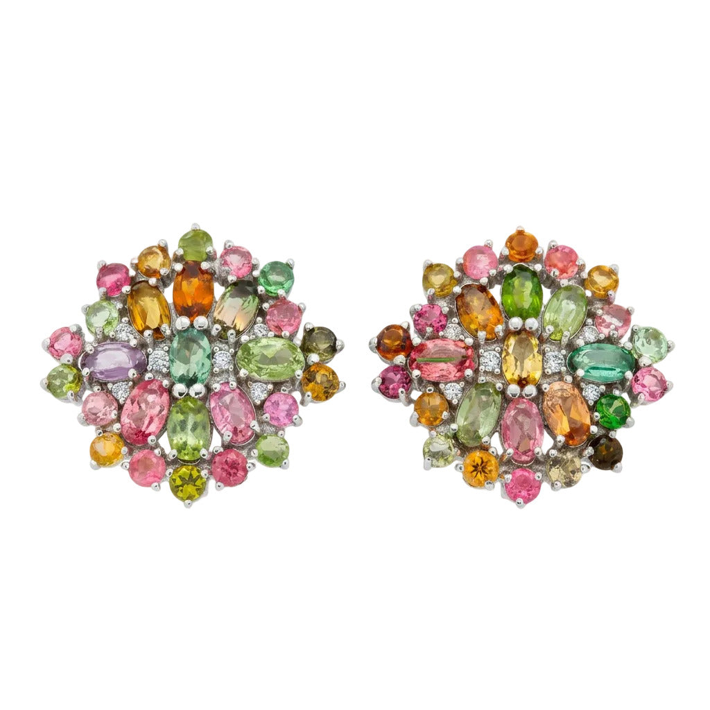 Sterling Silver Earrings with Tourmaline