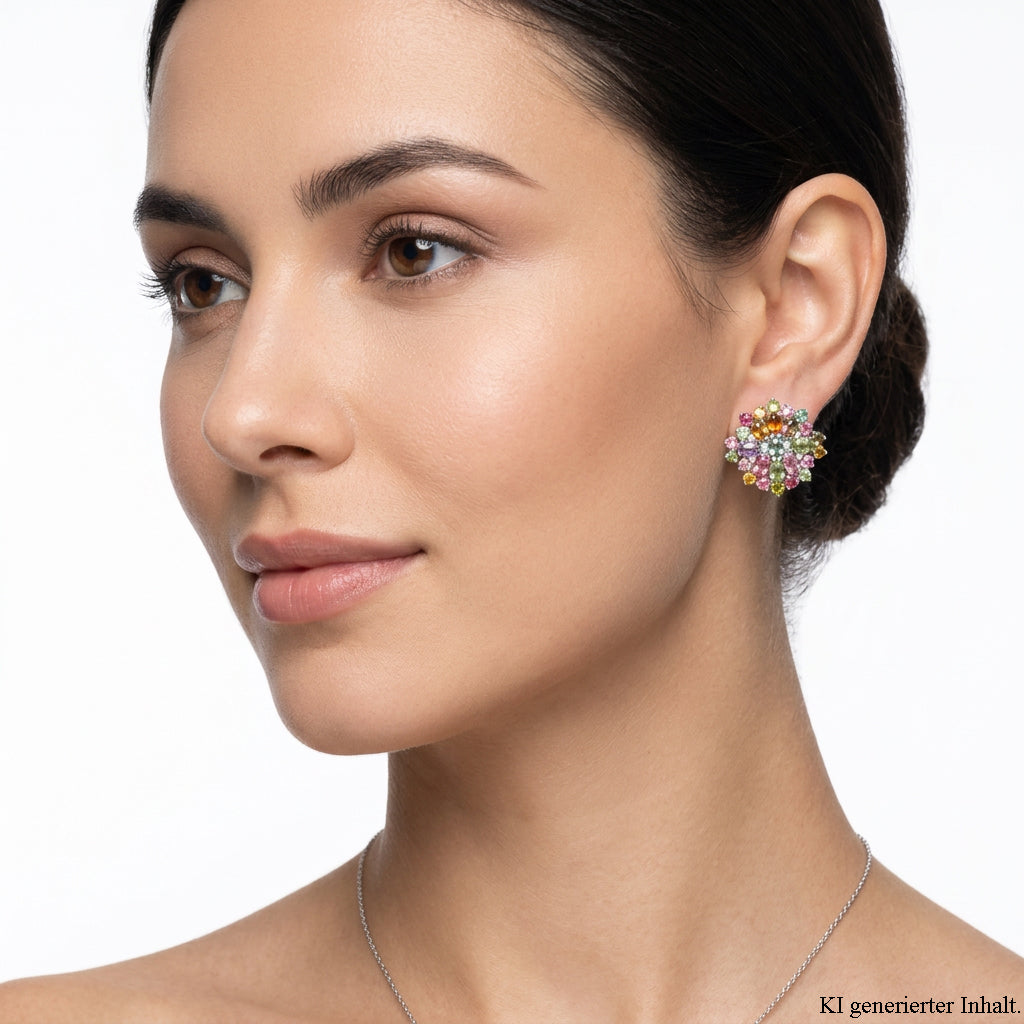 Sterling Silver Earrings with Tourmaline