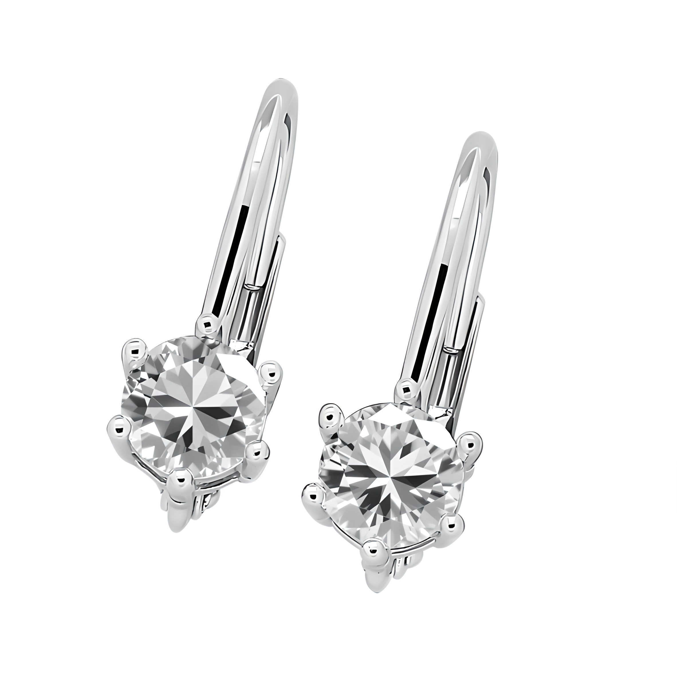 Drop earrings in 925 sterling silver with cubic zirconia