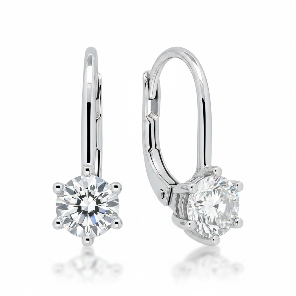 Серьги-подвески из серебра 925 пробы с цирконием