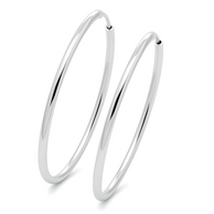 Slim unisex sterling silver hoops