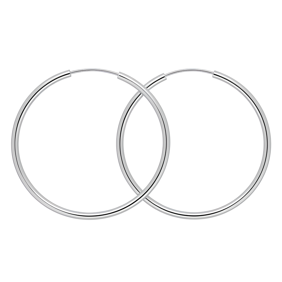 Slim unisex sterling silver hoops