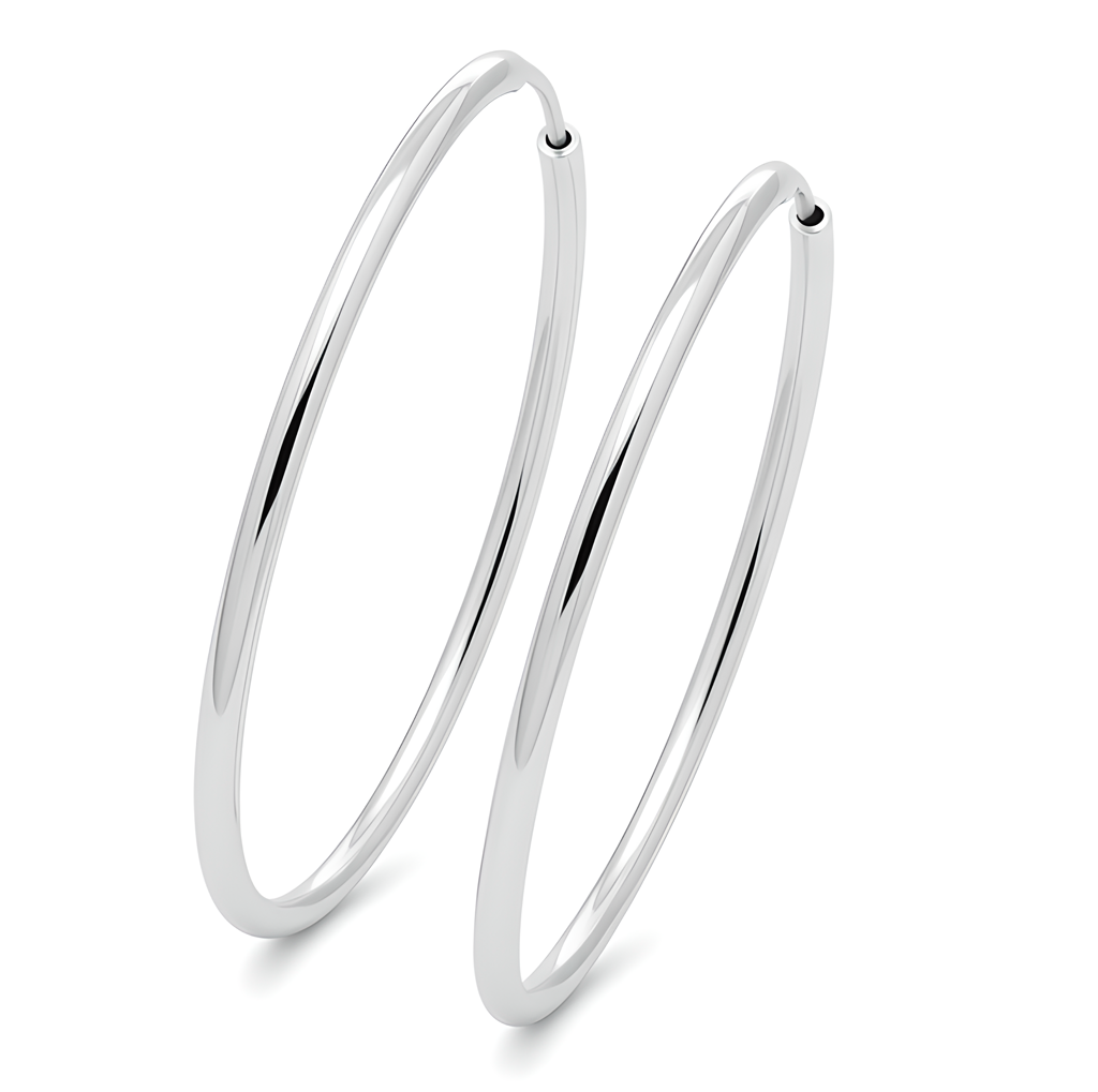 Slim unisex sterling silver hoops
