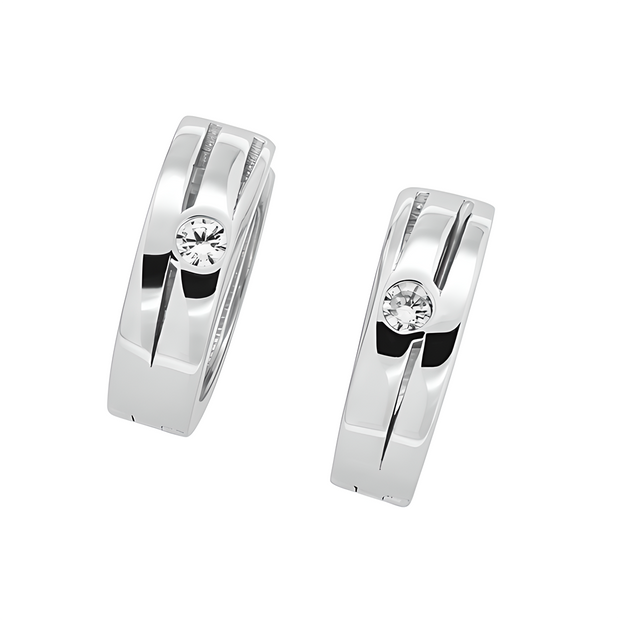 Sterling Silber 925 Creolen mit Zirkonia, rhodiniert