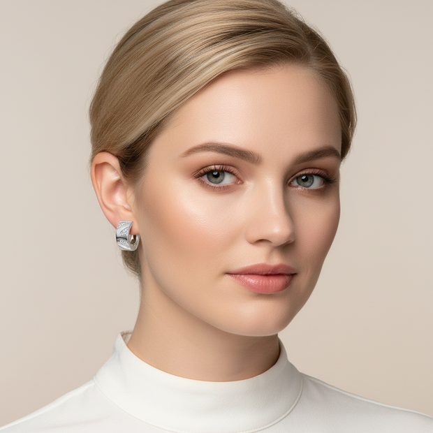 Sterling Silber 925 Creolen mit Zirkonia