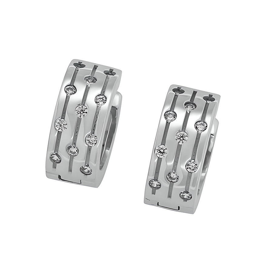 Silber 925 schicke Creolen mit Zirkonia