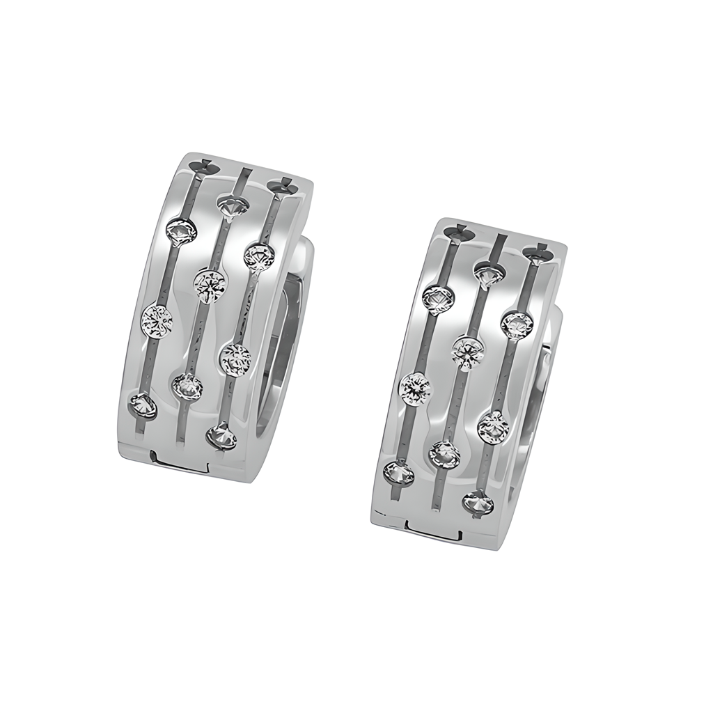 Silber 925 schicke Creolen mit Zirkonia