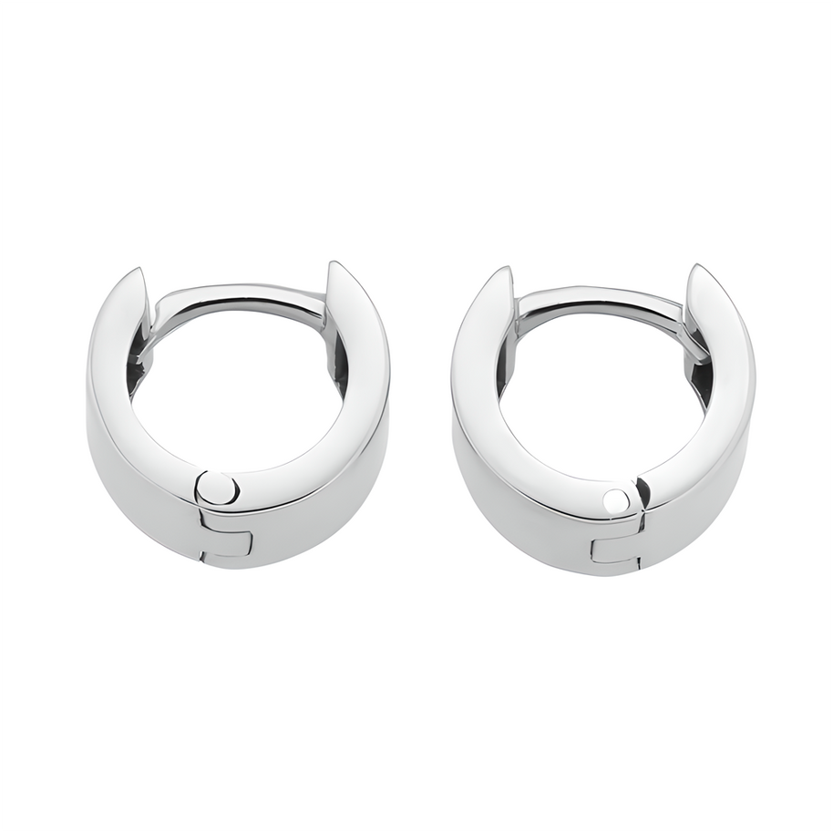 Wide unisex hoop earrings in 925 silver