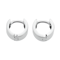Wide unisex hoop earrings in 925 silver