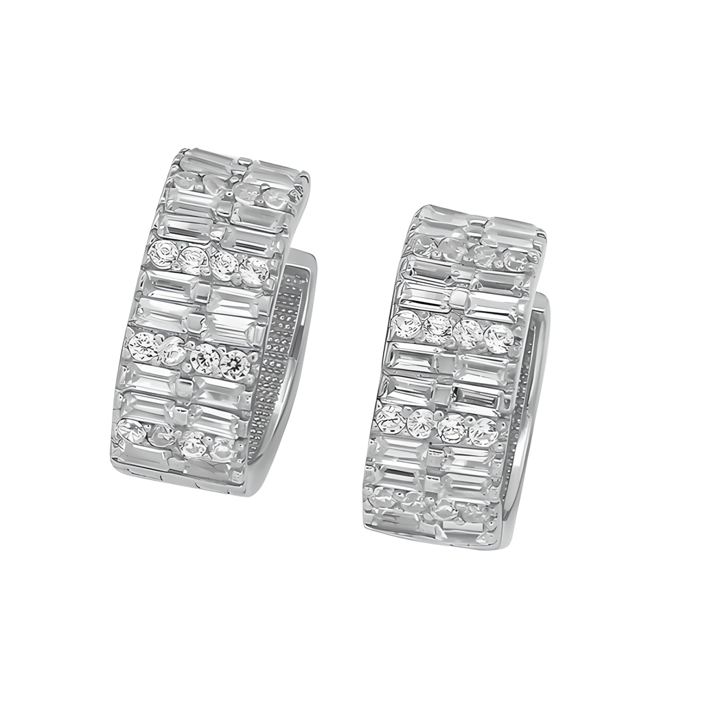 Silber 925 Ohrringe Creolen mit Zirkonia