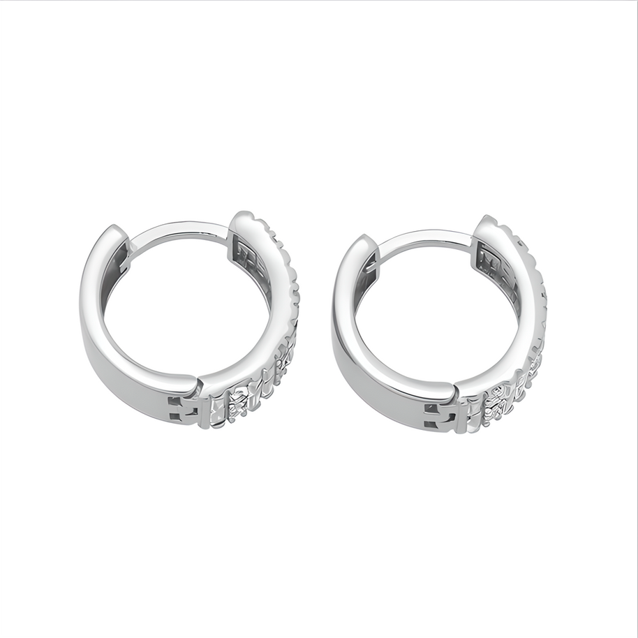 Silber 925 Ohrringe Creolen mit Zirkonia