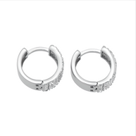Silber 925 Ohrringe Creolen mit Zirkonia