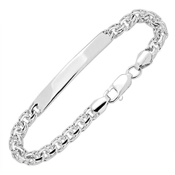 Armband mit Gravurplatte, Silber