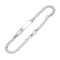 Armband mit Gravurplatte, Silber