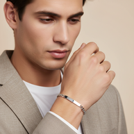 Armband mit Gravurplatte, Silber 925