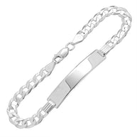 Armband mit Gravurplatte, Silber