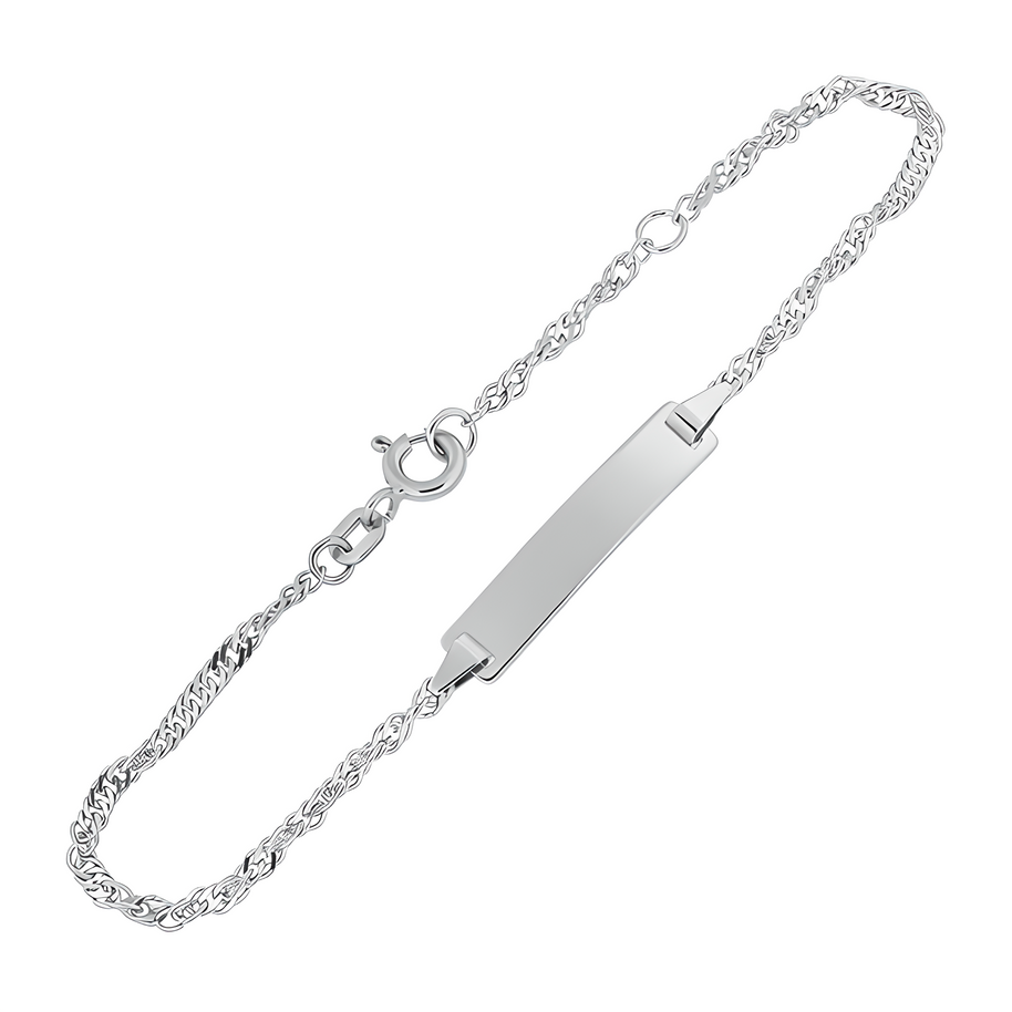 Silber 925 ID-Armband mit Gravurplatte