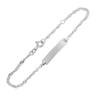Silber 925 ID-Armband mit Gravurplatte