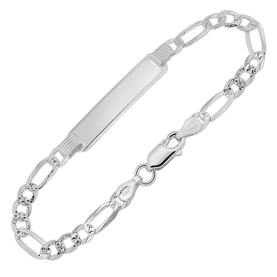 Silber 925 ID-Armband mit Gravurplatte