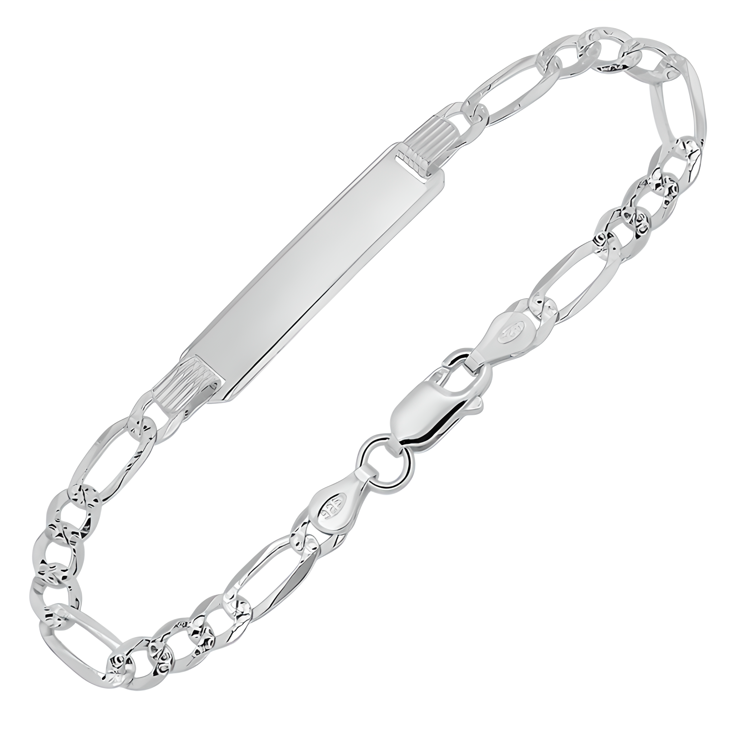 Silber 925 ID-Armband mit Gravurplatte