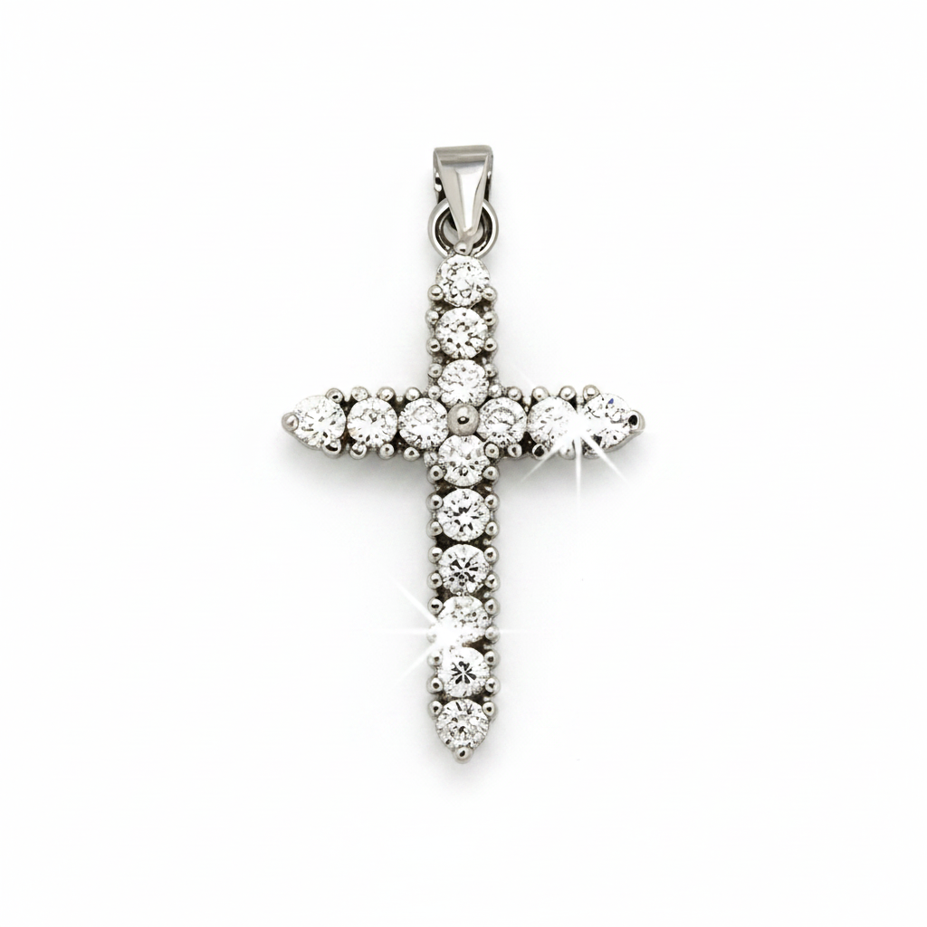 Kreuzanhänger Silber 925 mit Zirkonia