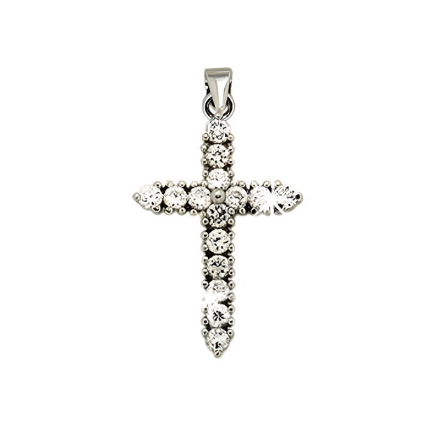 Подвеска в виде креста, серебро 925 пробы с кубическим цирконием. 