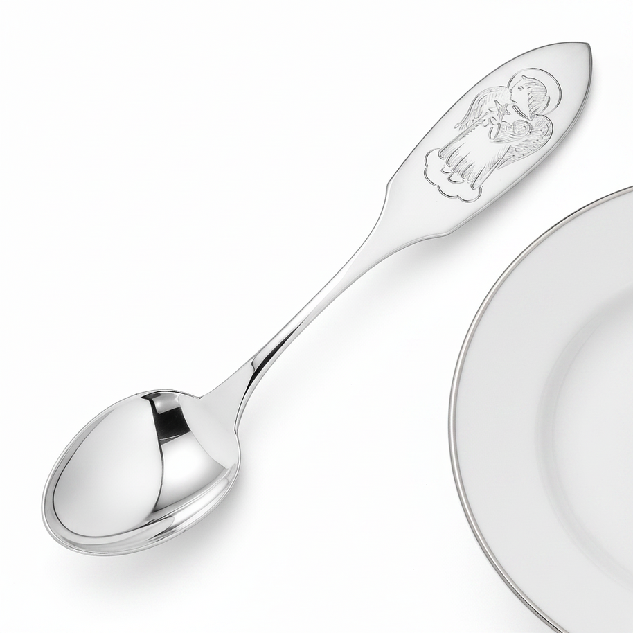 Christening spoon with guardian angel made of 925 silver INCL. ENGRAVING