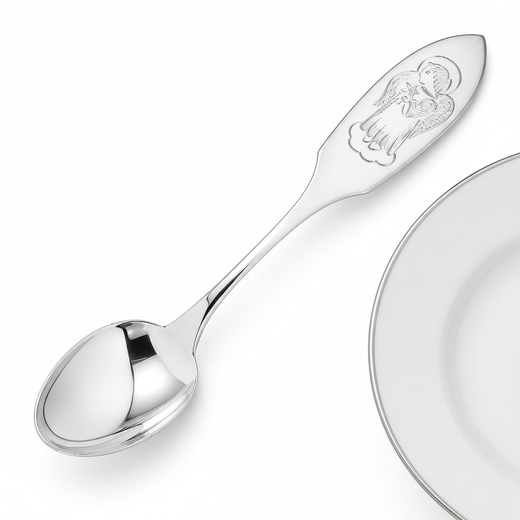 Christening spoon with guardian angel made of 925 silver INCL. ENGRAVING