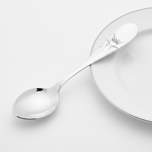 Geburtslöffel "Rose" aus 830er Silber
