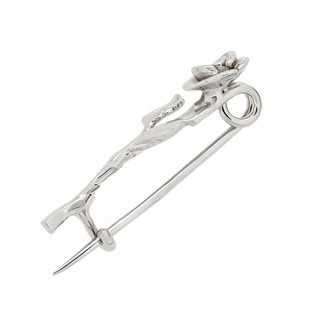 Sicherheitsnadel "Rose" aus Weißgold 585