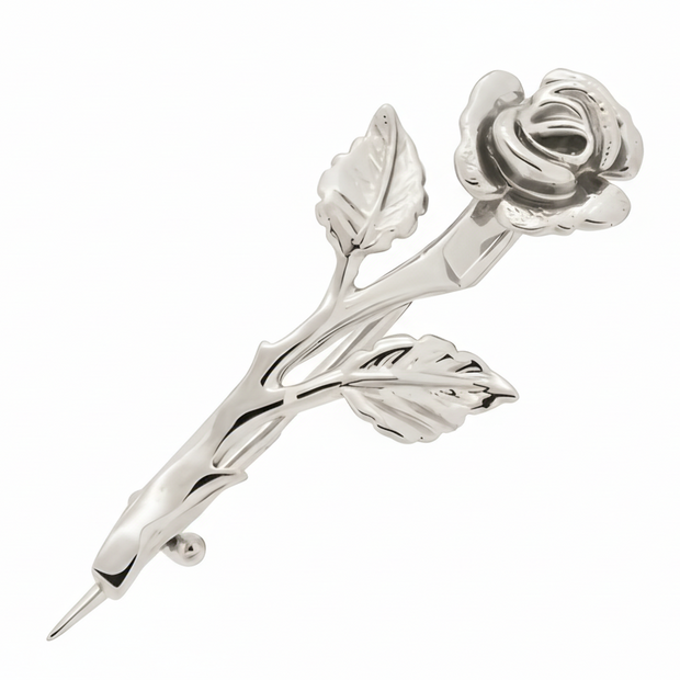 Sicherheitsnadel "Rose" aus Weißgold 585