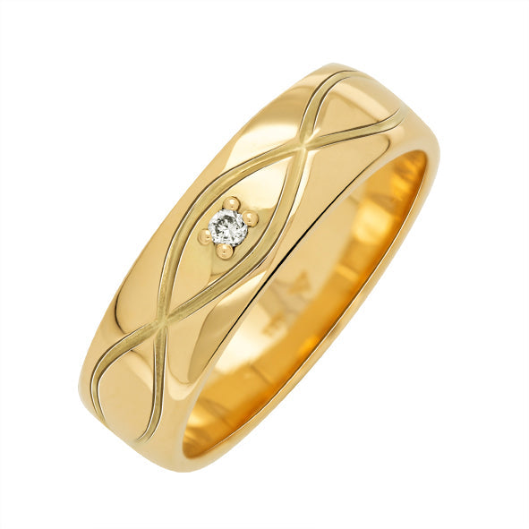 Golden Trauring, Ehering, Hochzeitsring mit Brilliant
