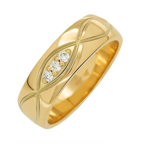 Trauring, Ehering, Hochzeitsring aus Gold min Brillanten