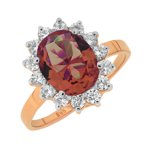 Damenring mit Sultanit aus Rotgold 585