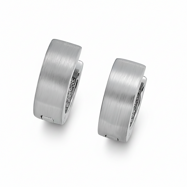 mattierte unisex Creolen in Silber 925