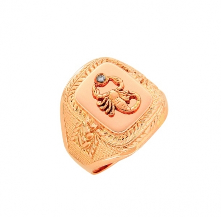 Men's ring with scorpion in gold