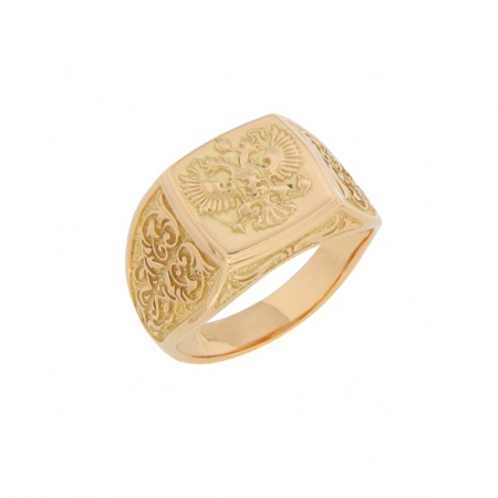 Gold men's ring -Russian eagle-