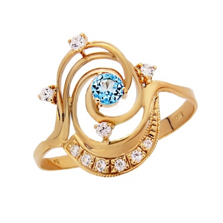 Женское кольцо из золота с топазом