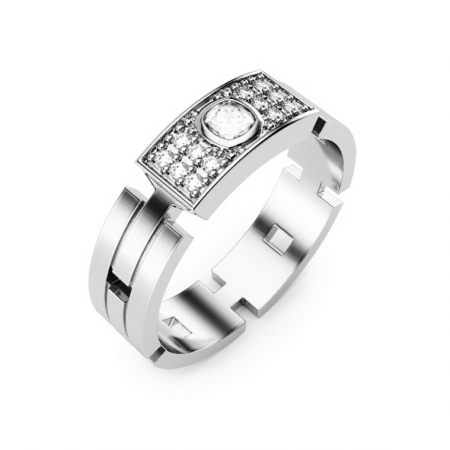 Мужское кольцо, серебро 925