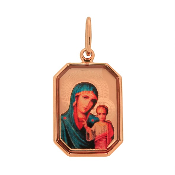 Icon, Mother of God with child in red gold