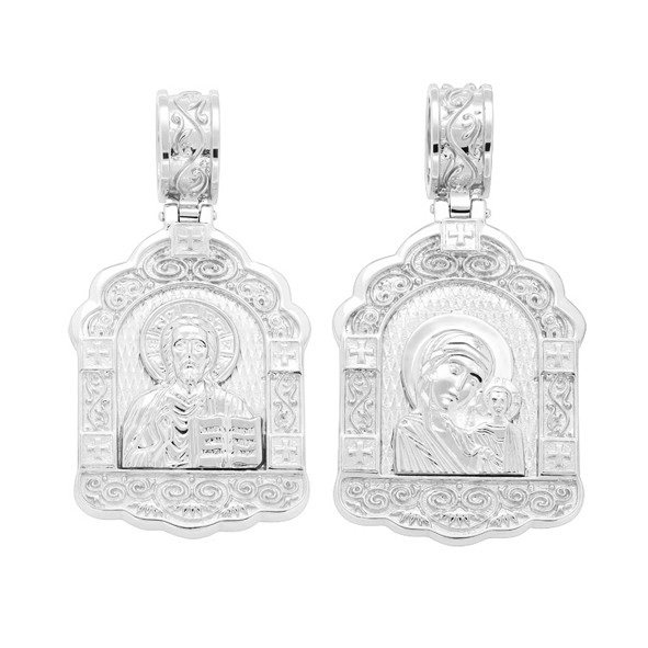 Russische Ikone von Jesus Christus und der Kasaner Gottesmutter