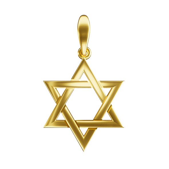 Gold Star of David Pendant