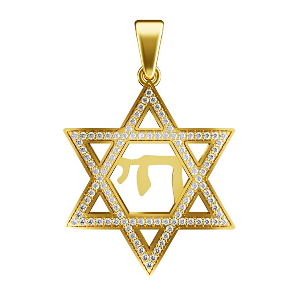 Gold Star of David Pendant