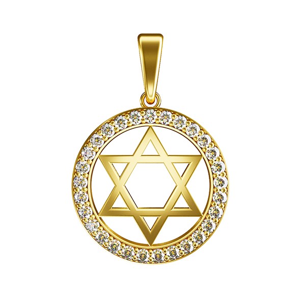 Gold Star of David Pendant