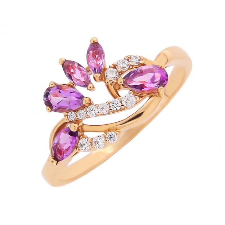 Ladies ring in red gold 585 18(57)