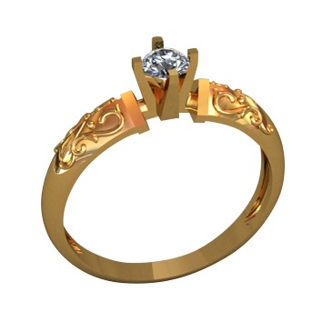 Gold ring with zirconia Swarovski ELEMENTS