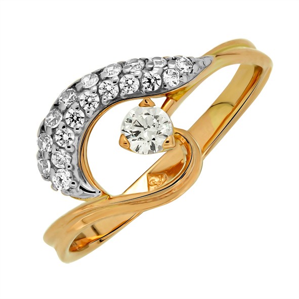 Ladies ring in red gold 585