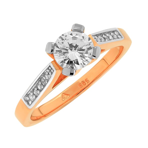 Ladies ring in red gold 585